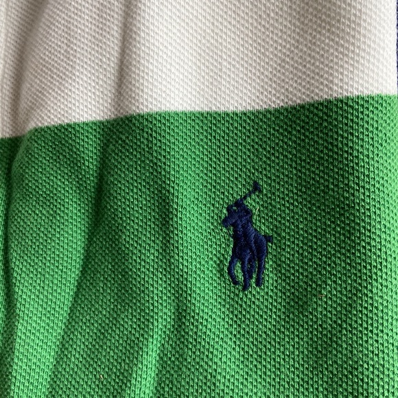 Polo Ralph Lauren Boys Polo Mesh Blue - white green orange Size 14-16 NWT - Picture 3 of 5
